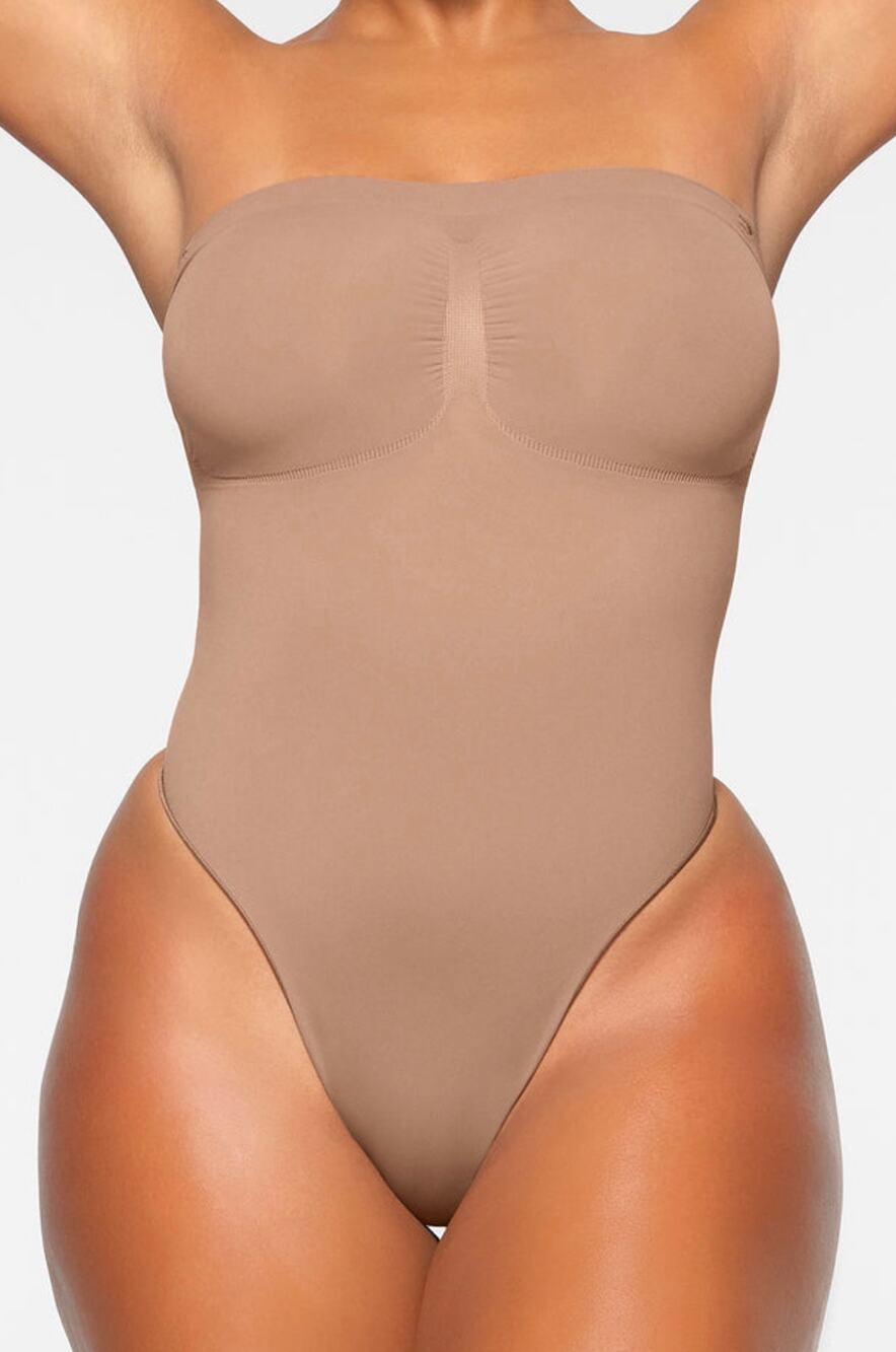 New skims strapless thong bodysuit clay size small